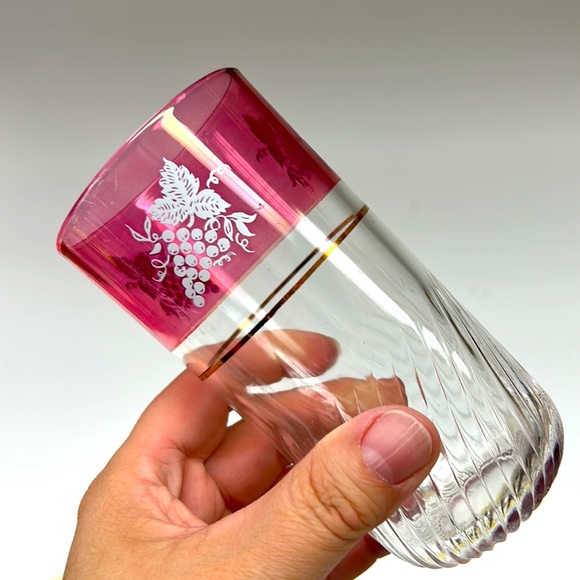 Vintage set on 6 Borgonovo Italy glass tumblers - Picture 6 of 10